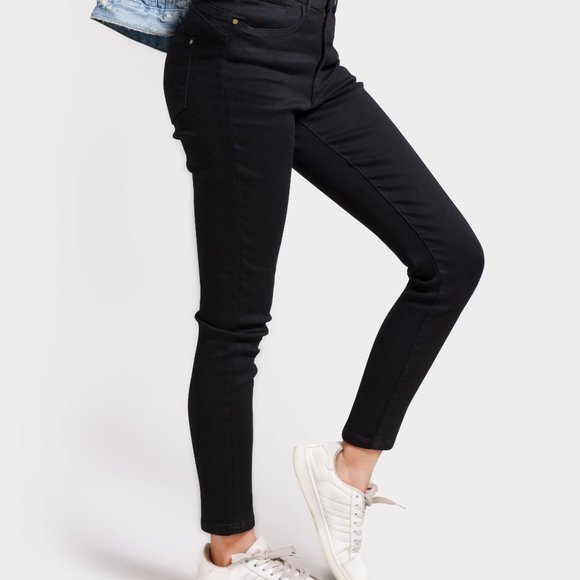 OLGYN Women’s Stretch Black Denim Pant Skinny Fit - Picture 3 of 5